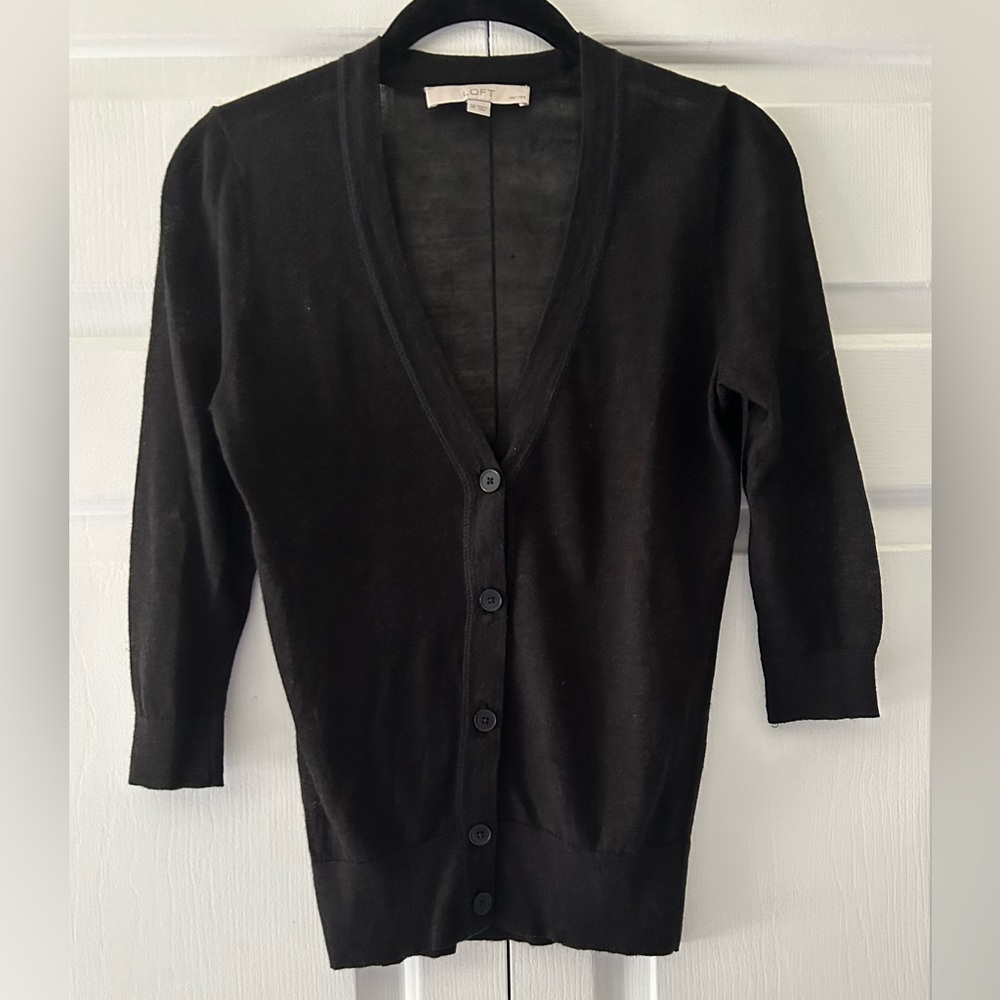 LOFT Black Cardigan Light weight SP